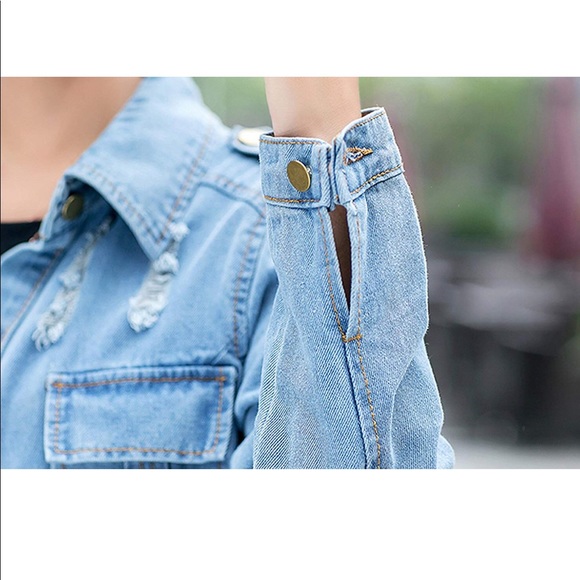 Slim Long Sleeve Denim Outercoat Jacket - Picture 6 of 7